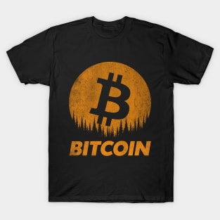 Vintage BitCoin To The Moon Crypto Token Cryptocurrency Wallet Birthday Gift For Men Women T-Shirt